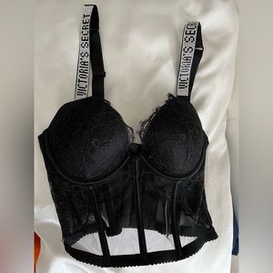 Victoria’s Secret push-up black lace bustier